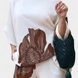 Conjunto Floral de Dos Piezas Sybella con Top Off-the-Shoulder y Pantalones Rectos