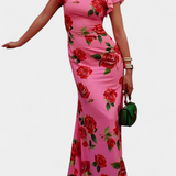 Vestido Qipao con Patrón de Rosas Elegantes Mayra