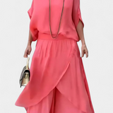 Conjunto Fluyente de Dos Piezas Wonder con Top Suelto y Falda Asimétrica