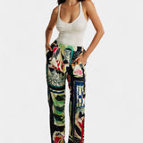 Pantalones rectos de talle alto Maple con estampado floral