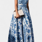Vestido A-Line con Estampado Floral Shante y Cuello Solapa
