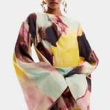 Vestido Maxi de Acuarela Dana con Frente Torcido