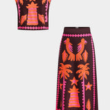 Conjunto de Top Corto y Falda Sloan Palma de Coco