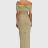 Vestido Maxi de Punto Off-Shoulder Barbara