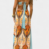 Vestido Sytella Cut-Out con Estampado Abstracto y Espalda Abierta