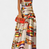 Vestido Zara con Espalda Expuesta y Estampado Artístico