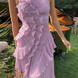 Imogen | Vestido de Maxi de Verano sin Mangas con Cuello Halter y Espalda Descubierta para Invitadas a Bodas