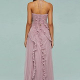 Imogen | Vestido de Maxi de Verano sin Mangas con Cuello Halter y Espalda Descubierta para Invitadas a Bodas