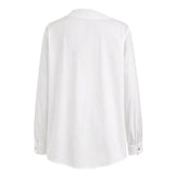 Blusas y Camisas de Mangas Largas Asimétricas con Botones y Frente Dividido