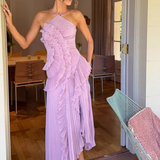 Imogen | Vestido de Maxi de Verano sin Mangas con Cuello Halter y Espalda Descubierta para Invitadas a Bodas