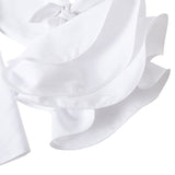 Blusas y Camisas de Color Sólido con Cuello y Mangas Acampanadas Adornadas con Lazo