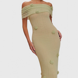 Vestido Maxi de Punto Off-Shoulder Barbara