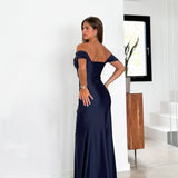Vestido palabra manguito marino