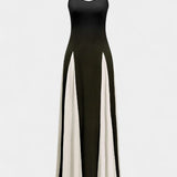 Vestido Maxi Bicolor Catalina con Tirantes Finos