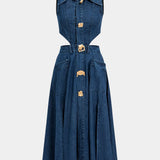 Vestido de Denim Sin Mangas Alia con Corte Moderno