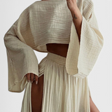 Conjunto Martha de Dos Piezas con Falda de Gran Corte