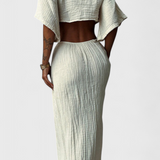 Vestido Fluido Myra con Lazo Frontal y Cortes