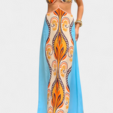 Vestido Sytella Cut-Out con Estampado Abstracto y Espalda Abierta