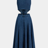 Vestido de Denim Sin Mangas Alia con Corte Moderno