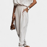 Mono Casual Solene con Diseño Off-the-Shoulder y Escote en V