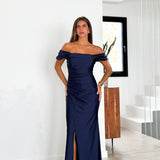 Vestido palabra manguito marino