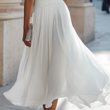 Vivienne | Vestido Midi de Invitada de Boda con Pliegues y Drapado para Mujeres