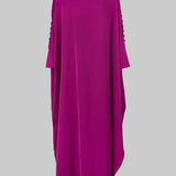 Vestidos Maxis Sólidos de Color con Botones Sueltos H-Line