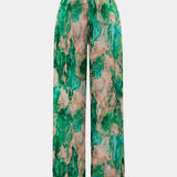 Pantalones Rectos de Cintura Alta Inna con Estampado de Mármol