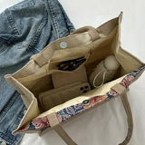 Bolsa de Yute Taila con Estampado Floral y Diseño Ecológico