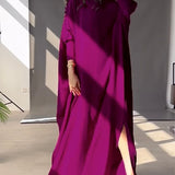 Vestidos Maxis Sólidos de Color con Botones Sueltos H-Line