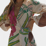 Vestido Envolvente con Estampado Floral Fana y Cintura Ajustable