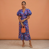 Vestido primavera mujer escote V con mangas abullonadas – estilo elegante femenino