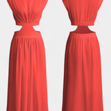 Conjunto Minimalista Jocelyn con Cuello Alto y Abertura Lateral