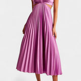 Vestido Sin Mangas Selena con Corte Lateral y Detalle Torcido