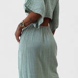 Vestido Fluido Myra con Lazo Frontal y Cortes