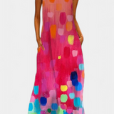 Vestido Sin Mangas Enna Colorido con Escote en V
