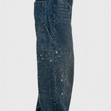 Jeans Cargo Dariya con Brillo y Aplicaciones de Piedras Preciosas