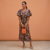 Vestido primavera mujer escote V con mangas abullonadas – estilo elegante femenino