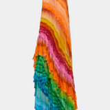 Vestido Tori con Volantes y Estampado Multicolor