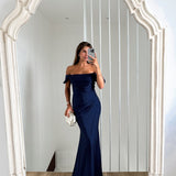 Vestido palabra manguito marino