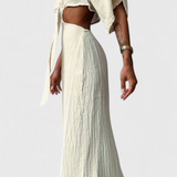 Vestido Fluido Myra con Lazo Frontal y Cortes