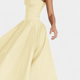 Vestido Midi Felicity con Corsé y Sin Mangas