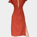 Vestido Casual Ainhoa con Nudo Frontal y Escote en V