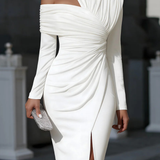 Delphina | Vestido Midi Asimétrico de Una Sola Manga para Invitadas de Boda