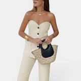 Top liso con pantalón ancho