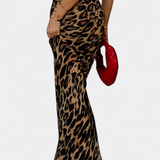 Falda Maxi Slim de Print Leopardo Elena