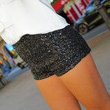 Pantalon corto glitter negro