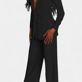 Conjunto de Blazer Ajustado y Pantalones de Pierna Ancha Marnie
