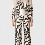 Conjunto de Dos Piezas Sybella con Top Off-the-Shoulder y Pantalones Anchos Estampados