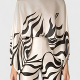 Conjunto de Dos Piezas Sybella con Diseño Off-Shoulder y Pantalones Anchos Impresos